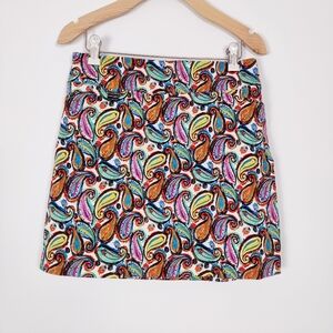 Lisette L Montreal Women's Printed Skort Size 4 Bright Multicolor Mini Skirt